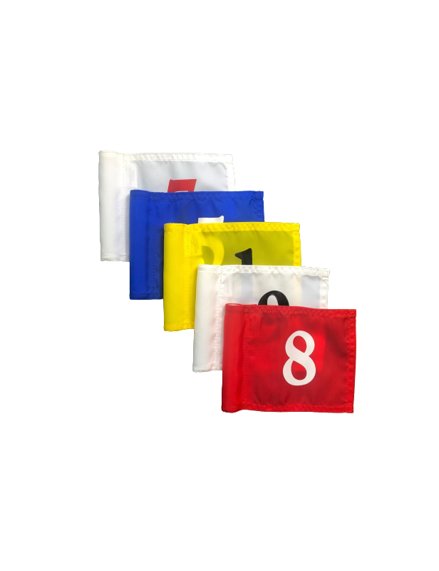 Fanion de putting green numéroté de 1 à 9