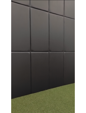 Panneau mural en simili cuir noir